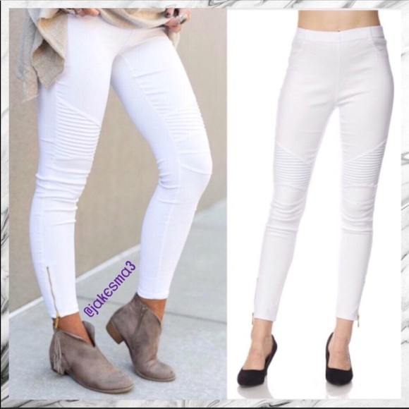 Pants - ‼️LAST PAIR‼️WHITE MOTO JEGGINGS‼️